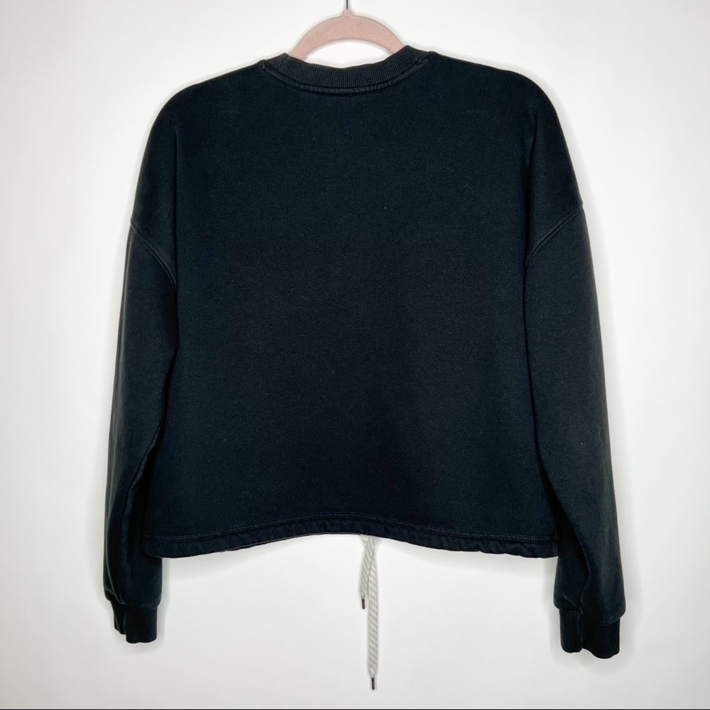 Vuori Restore Sweatshirt Crew Neck Black Drawstring Waist Boxy Cropped Small - Picture 5 of 8